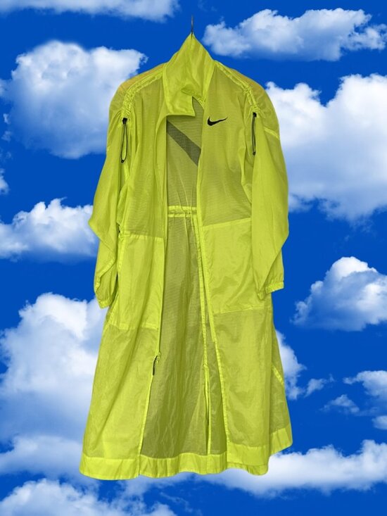 Nike Jackets & Blazers - Nike Neon Yellow Lightweight Mesh Trench Coat Jacket Size XS